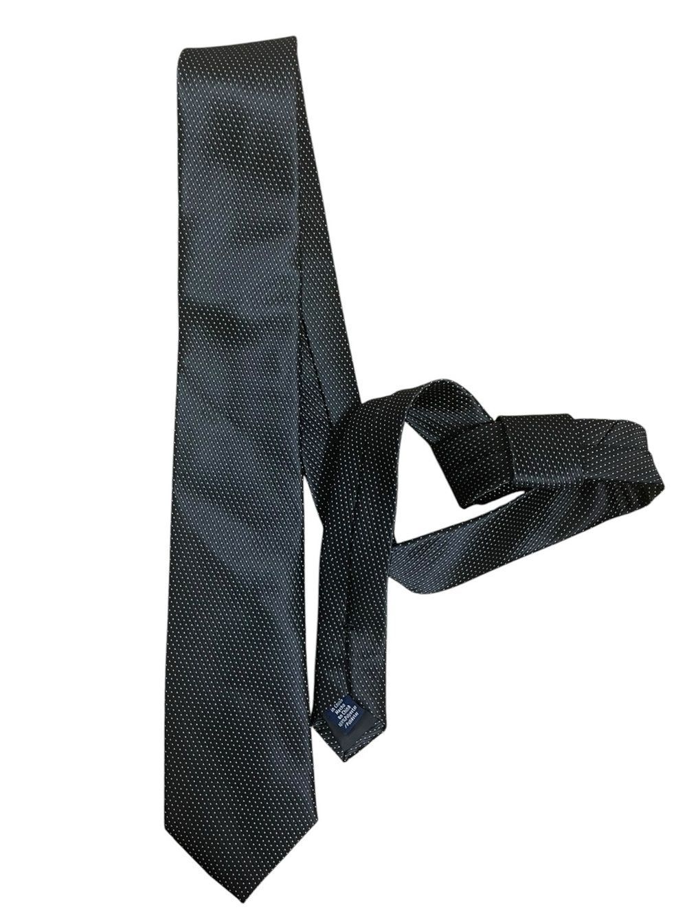 Stafford Black Silver Dot Pattern Tie Mens Polyester